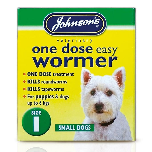 Johnsons Dog 1 Dose Wormer Size1 3Tabx6 - North East Pet Shop Johnsons Veterinary Products