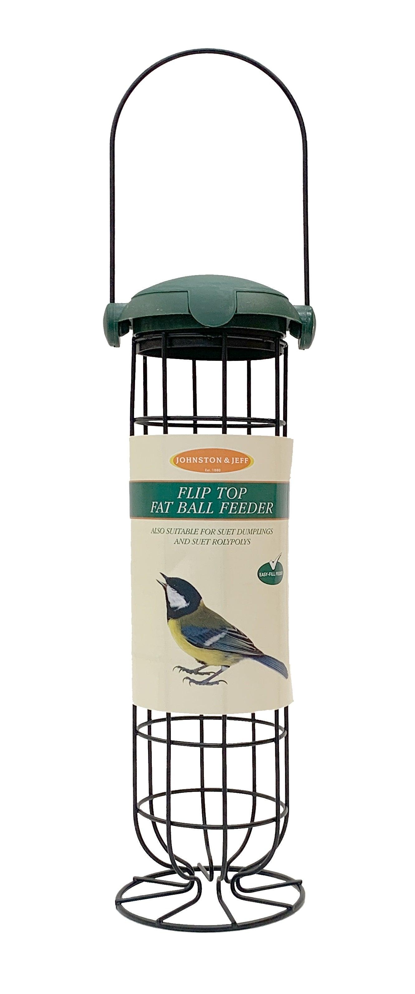 Johnston & Jeff Flip Top Fat Ball Feeder 28cm - North East Pet Shop Johnston & Jeff