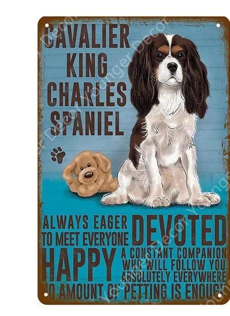 King Charles Spaniel Dog Tin Sign - North East Pet Shop Dog Shack UK