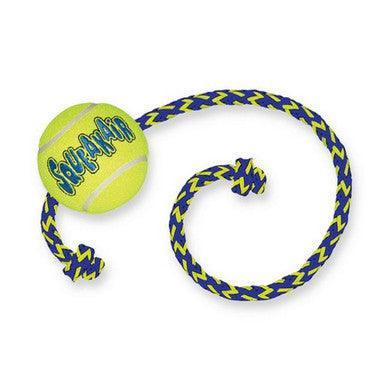 KONG Air Squeaker Tennis Ball With Rope Medium - North East Pet Shop KONG
