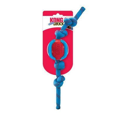 KONG Jaxx Brights Ball with Rope Assorted Medium - North East Pet Shop KONG