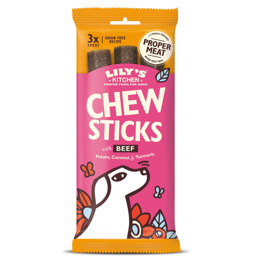 Lily's Kitchen Chew Sticks with Beef 3 Sticks 120g - North East Pet Shop Lily's Kitchen