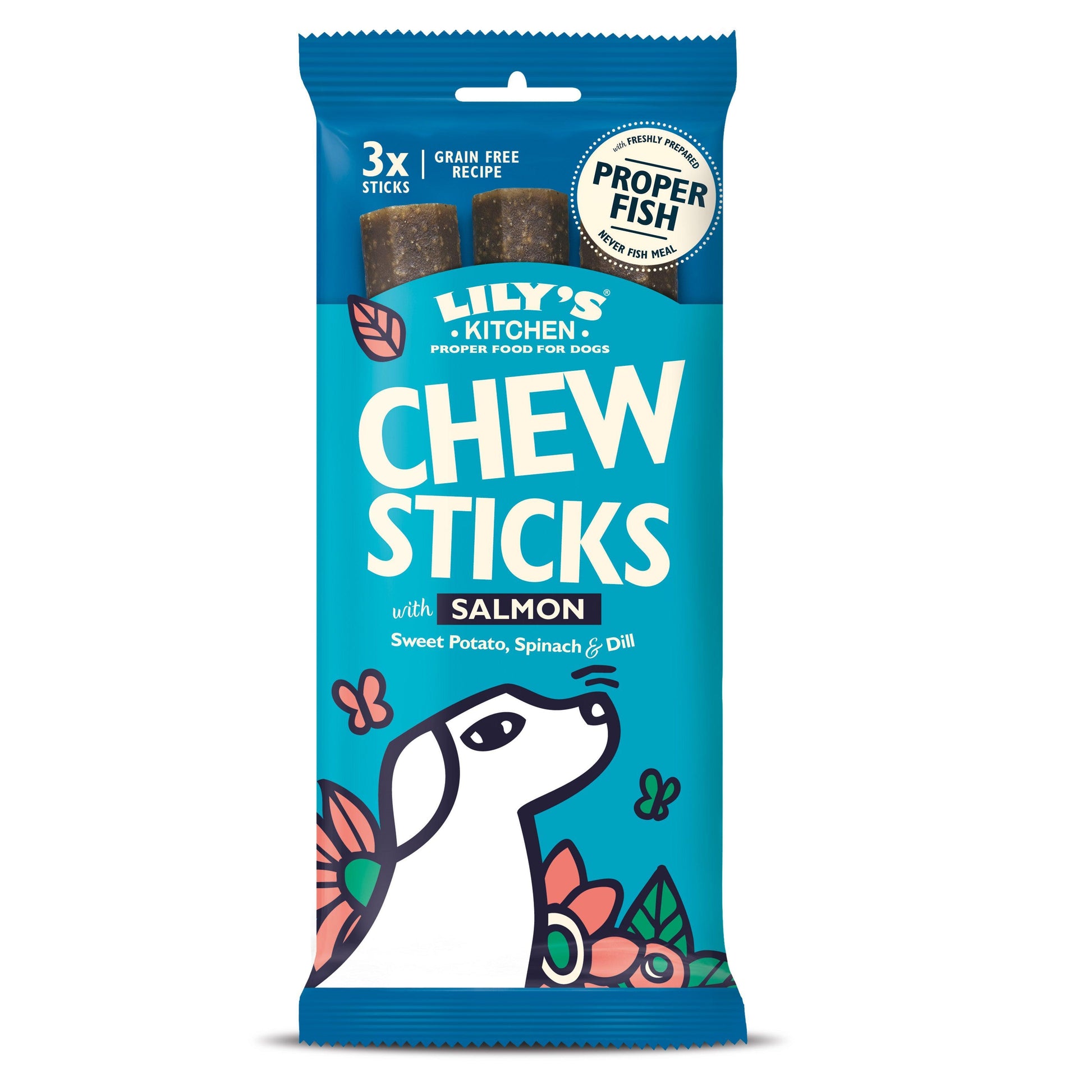 Lily's Kitchen Chew Sticks with Salmon 3 Sticks 120g - North East Pet Shop Lily's Kitchen