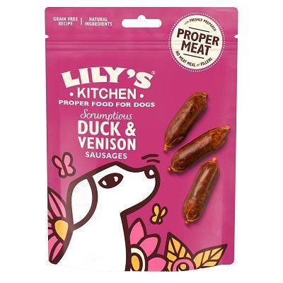 Lily's Kitchen Scrumptious Duck & Venison Sausages Dog Treats 8 x 70g - North East Pet Shop Lily's Kitchen