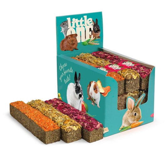 Little One Stick from meadow grasses with topping, assorted (carrot, marigold, rose), 85g - North East Pet Shop The Little One