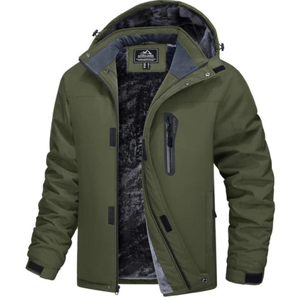 MAGCOMSEN Men's Fleece Thicken Jackets Waterproof Shell Hooded Coats Multi-pockets Winter Hiking Skiing Travel Jacket - North East Pet Shop Dog Shack UK
