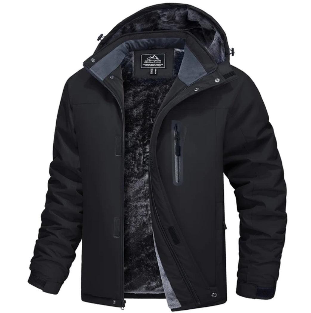 MAGCOMSEN Men's Fleece Thicken Jackets Waterproof Shell Hooded Coats Multi-pockets Winter Hiking Skiing Travel Jacket - North East Pet Shop Dog Shack UK