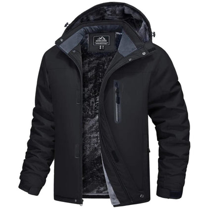 MAGCOMSEN Men's Fleece Thicken Jackets Waterproof Shell Hooded Coats Multi-pockets Winter Hiking Skiing Travel Jacket - North East Pet Shop Dog Shack UK