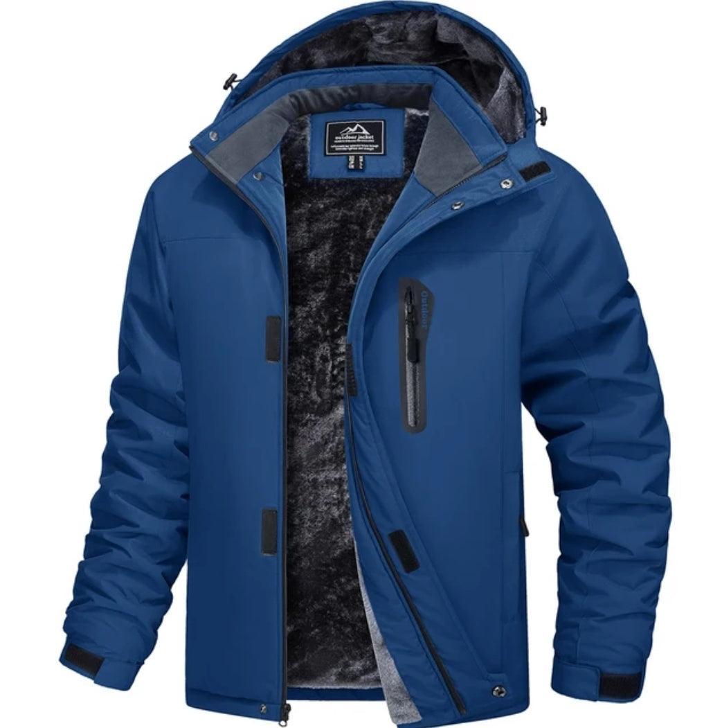 MAGCOMSEN Men's Fleece Thicken Jackets Waterproof Shell Hooded Coats Multi-pockets Winter Hiking Skiing Travel Jacket - North East Pet Shop Dog Shack UK