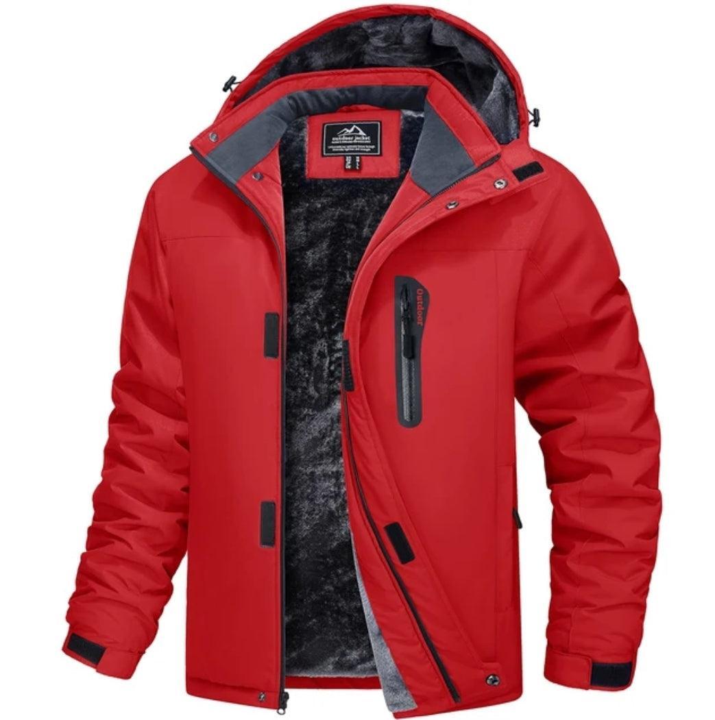 MAGCOMSEN Men's Fleece Thicken Jackets Waterproof Shell Hooded Coats Multi-pockets Winter Hiking Skiing Travel Jacket - North East Pet Shop Dog Shack UK