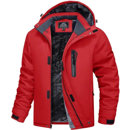 MAGCOMSEN Men's Fleece Thicken Jackets Waterproof Shell Hooded Coats Multi-pockets Winter Hiking Skiing Travel Jacket - North East Pet Shop Dog Shack UK