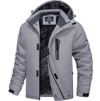 MAGCOMSEN Men's Fleece Thicken Jackets Waterproof Shell Hooded Coats Multi-pockets Winter Hiking Skiing Travel Jacket - North East Pet Shop Dog Shack UK