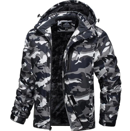 MAGCOMSEN Men's Fleece Thicken Jackets Waterproof Shell Hooded Coats Multi-pockets Winter Hiking Skiing Travel Jacket - North East Pet Shop Dog Shack UK