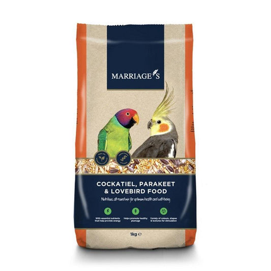 Marriages Cockatiel Parakeet Lovebird Food 1Kg - North East Pet Shop Marriage's