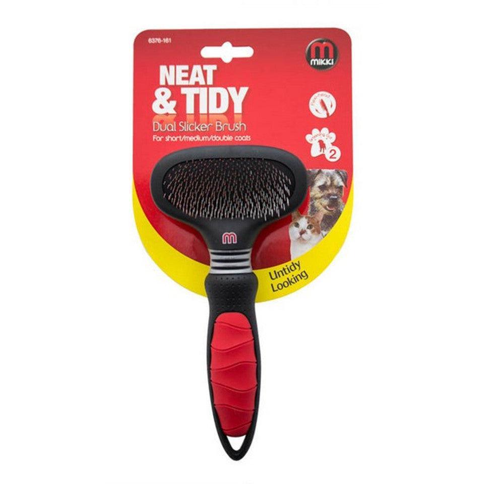 Mikki Dual Slicker Brush Short/Medium/Double Coats - North East Pet Shop Mikki