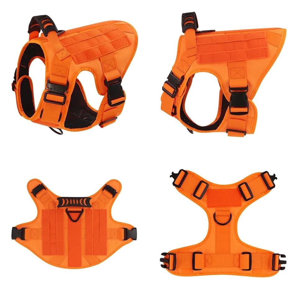 Military Grade Tactical Dog Harness Set (LIMITED EDITION ORANGE) - North East Pet Shop North East Pet Shop