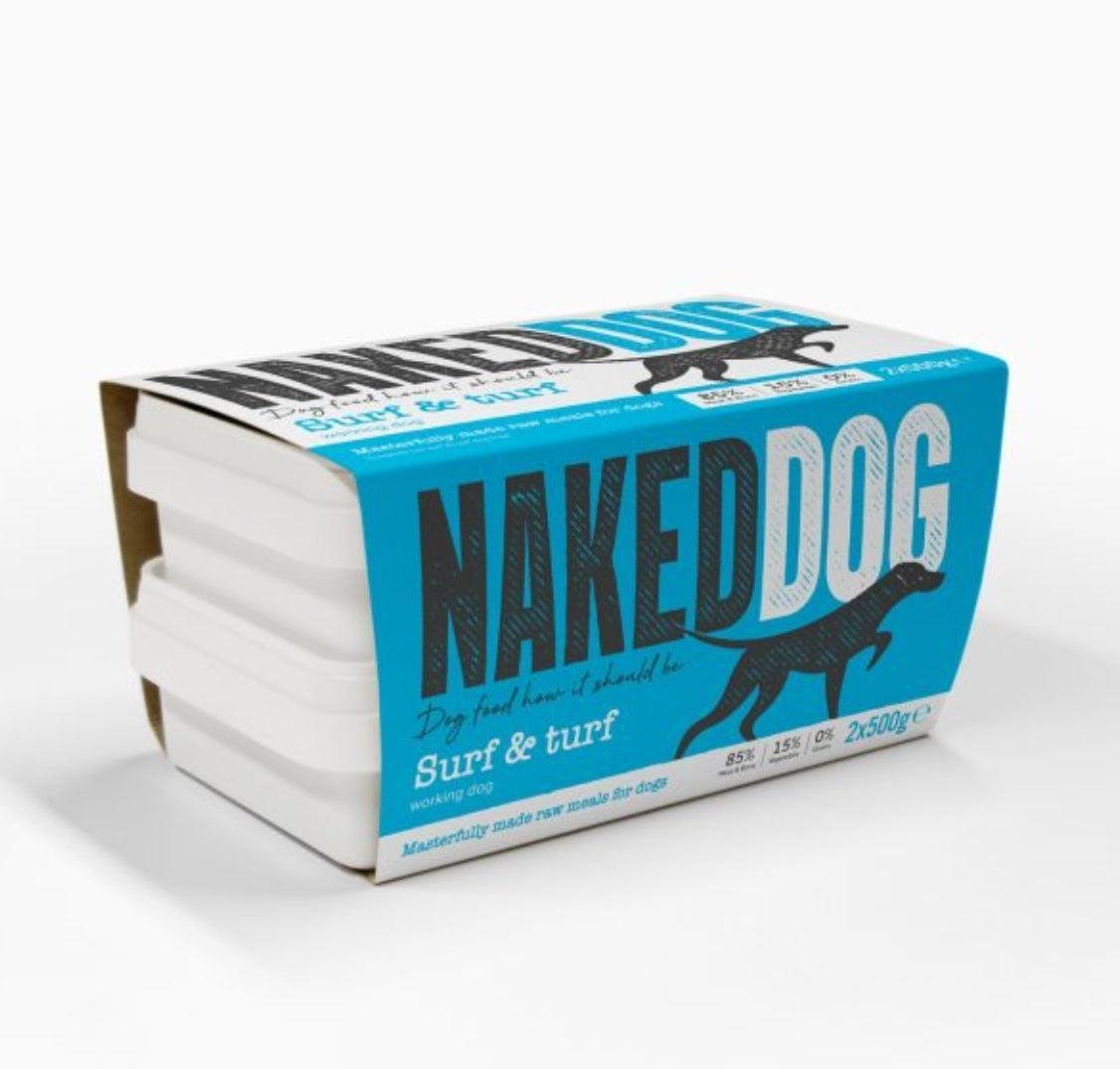 Naked Dog Original 85/15 Surf & Turf 2 x 500g - North East Pet Shop Naked Dog
