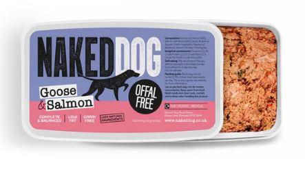 NAKEDDOG Offal Free Goose & Salmon 2 x 500g - North East Pet Shop Naked Dog