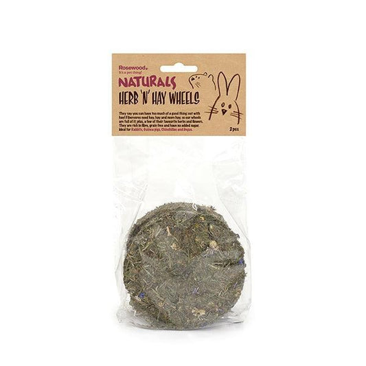 Naturals Herb 'n' Hay Wheel 2pc - North East Pet Shop Naturals