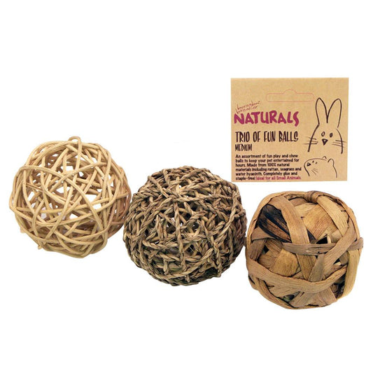 Naturals Trio of Fun Ball Medium PK3 - North East Pet Shop Naturals