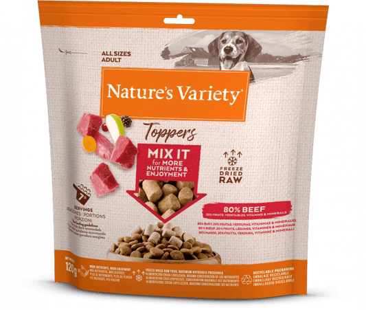 Nature's Variety - COMPLETE FREEZE DRIED FOOD BEEF TOPPERS FOR ADULT DOGS - North East Pet Shop Nature's Variety