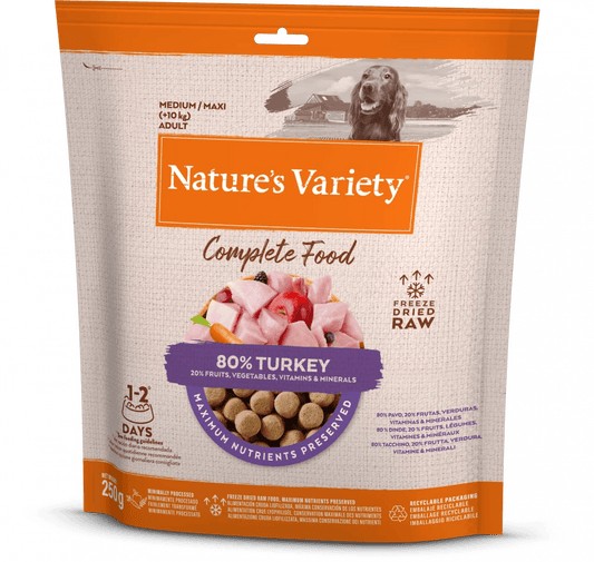 Nature's Variety - COMPLETE FREEZE DRIED FOOD TURKEY FOR ADULT DOGS 250g - North East Pet Shop Nature's Variety