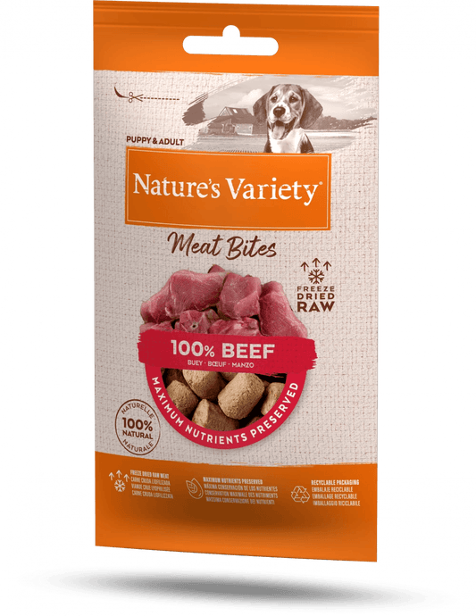 Nature's Variety - FREEZE DRIED MEAT BITES 100% BEEF FOR ADULT DOGS - North East Pet Shop Nature's Variety