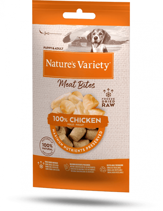 Nature's Variety - FREEZE DRIED MEAT BITES 100% CHICKEN FOR ADULT DOGS - North East Pet Shop Nature's Variety