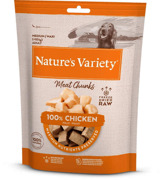 Nature's Variety - FREEZE DRIED MEAT CHUNKS 100% CHICKEN CHUNKS FOR ADULT DOGS - North East Pet Shop Nature's Variety