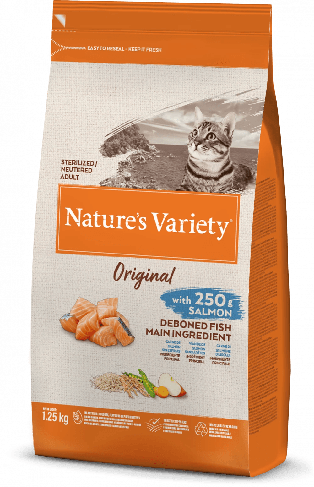 Nature's Variety - ORIGINAL DRY ORIGINAL STERILISED SALMON FOR ADULT CATS 1.25kg - North East Pet Shop Nature's Variety