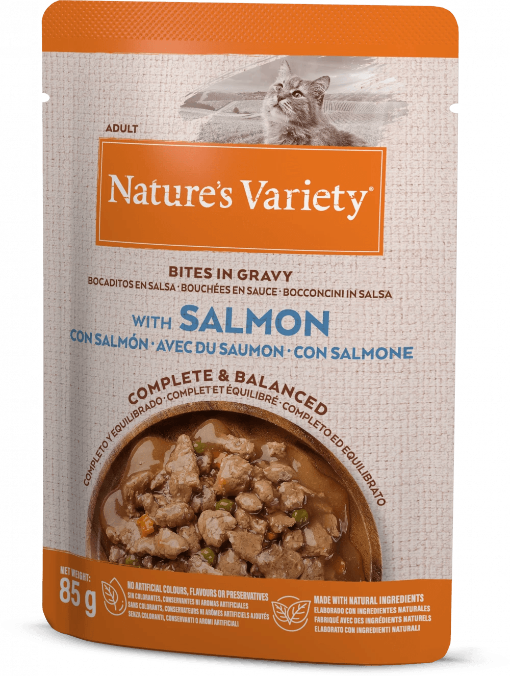 Nature's Variety - ORIGINAL PÂTÉ SALMON BITES IN GRAVY FOR ADULT CATS 85g - North East Pet Shop Nature's Variety