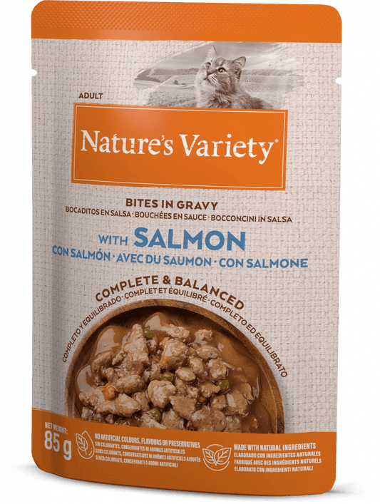 Nature's Variety - ORIGINAL PÂTÉ SALMON BITES IN GRAVY FOR ADULT CATS 85g - North East Pet Shop Nature's Variety