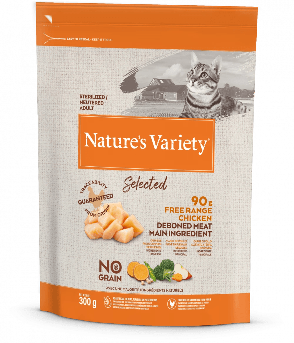Nature's Variety - SELECTED DRY FREE RANGE CHICKEN FOR ADULT CATS 300g - North East Pet Shop Nature's Variety