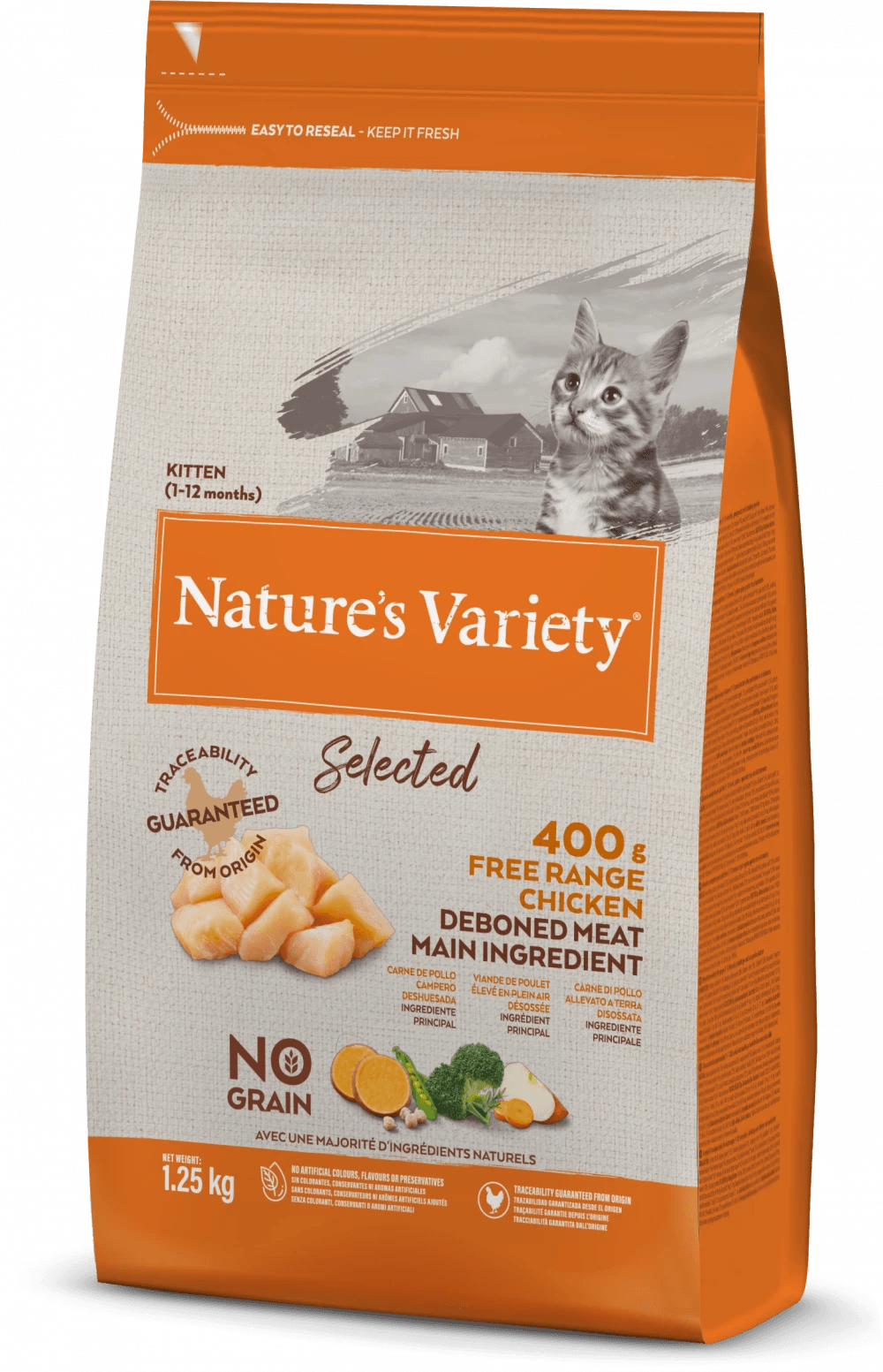 Nature's Variety - SELECTED DRY FREE RANGE CHICKEN FOR KITTENS 1.25kg - North East Pet Shop Nature's Variety