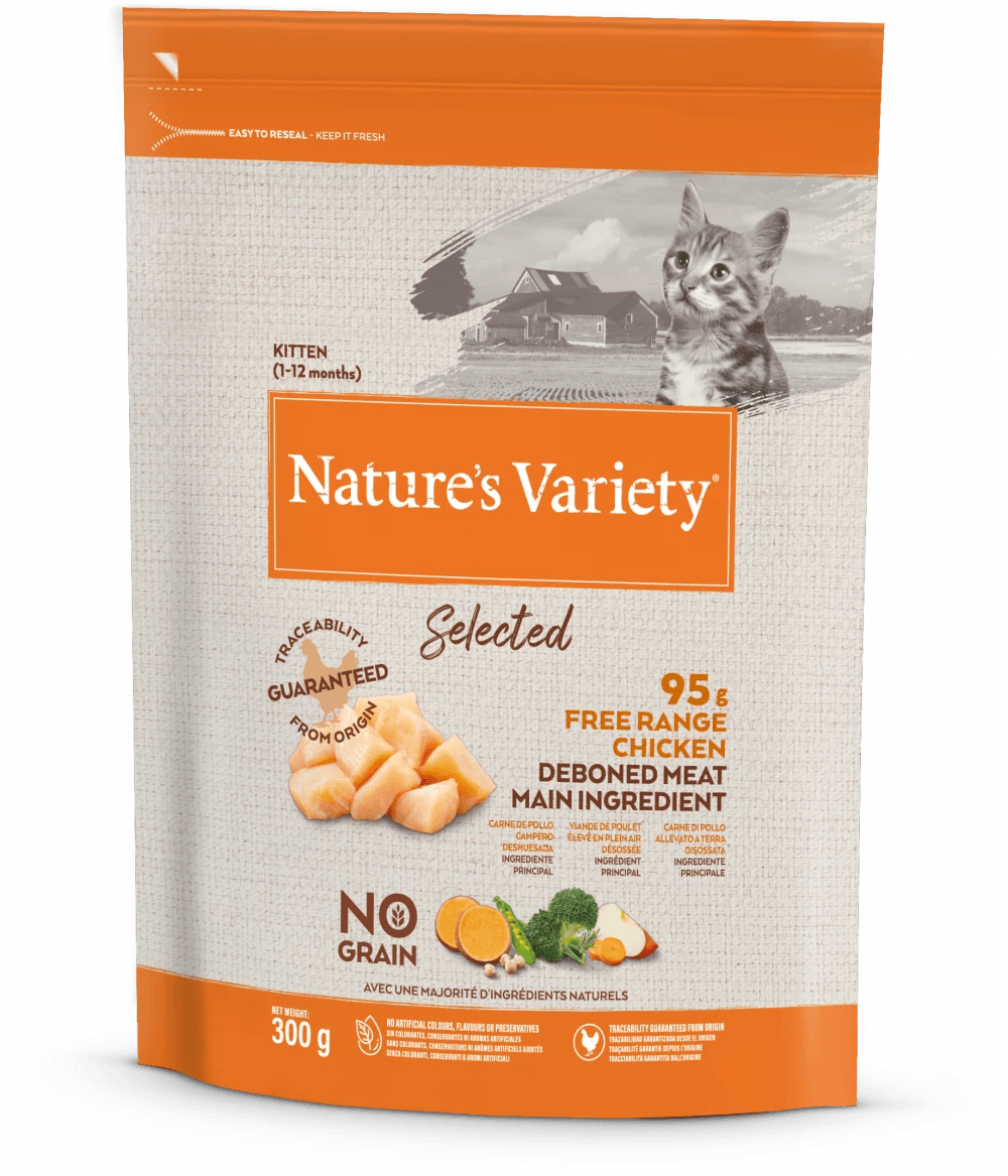 Nature's Variety - SELECTED DRY FREE RANGE CHICKEN FOR KITTENS 300g - North East Pet Shop Nature's Variety