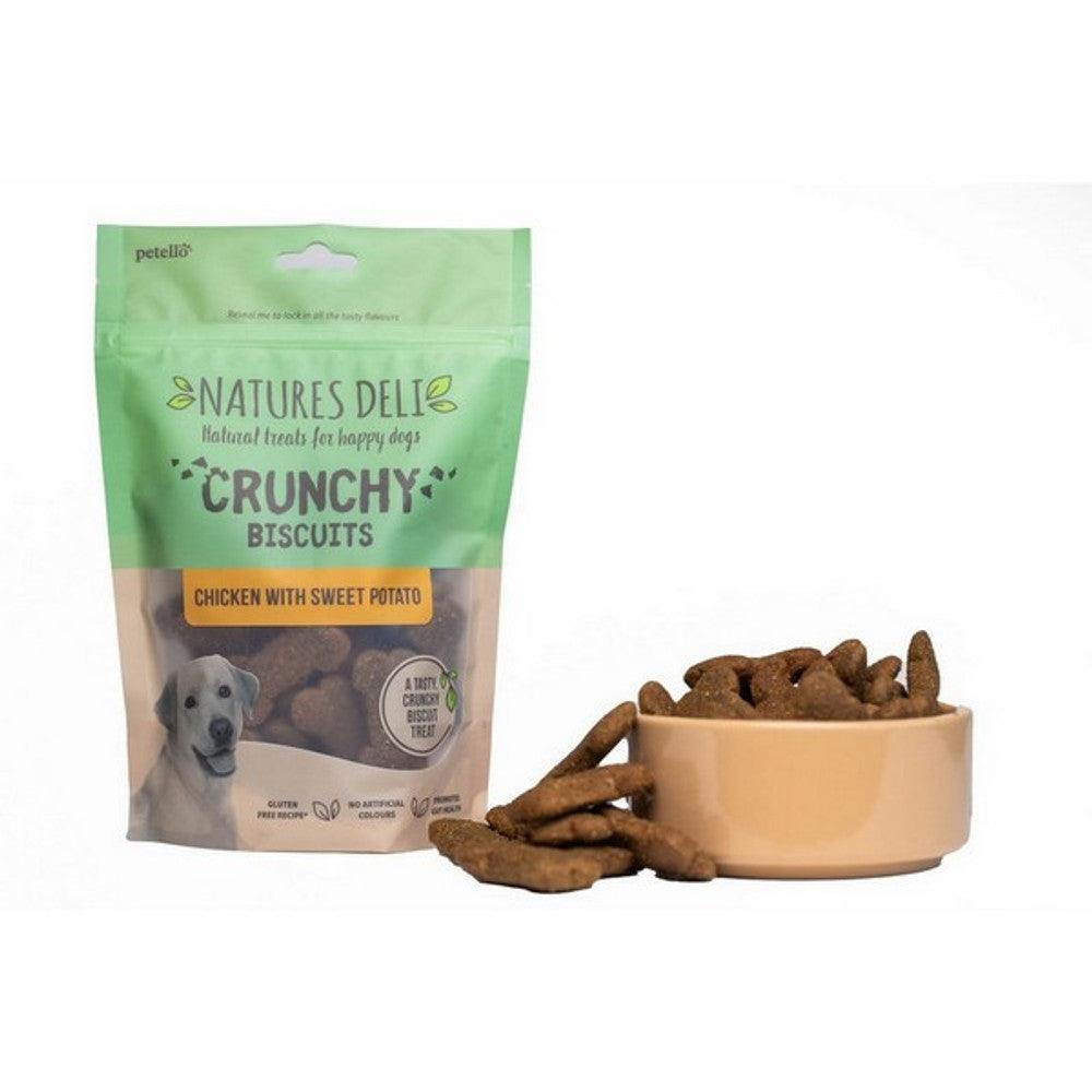 Natures Deli Crunchy Biscuit Chicken With Sweet Potato 225g - North East Pet Shop Natures Deli