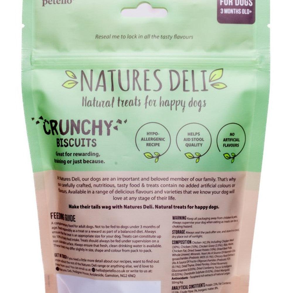 Natures Deli Crunchy Biscuit Chicken With Sweet Potato 225g - North East Pet Shop Natures Deli