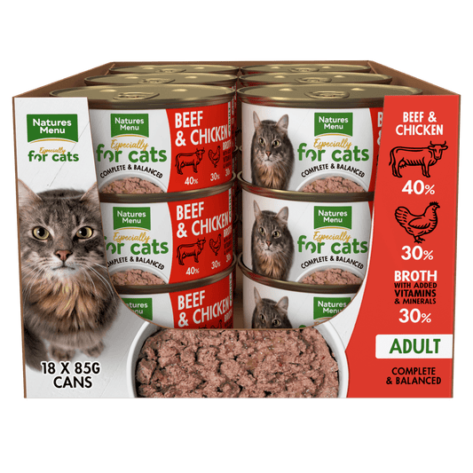 Natures Menu Cat Beef & Chicken Tins 18x85g - North East Pet Shop Natures Menu