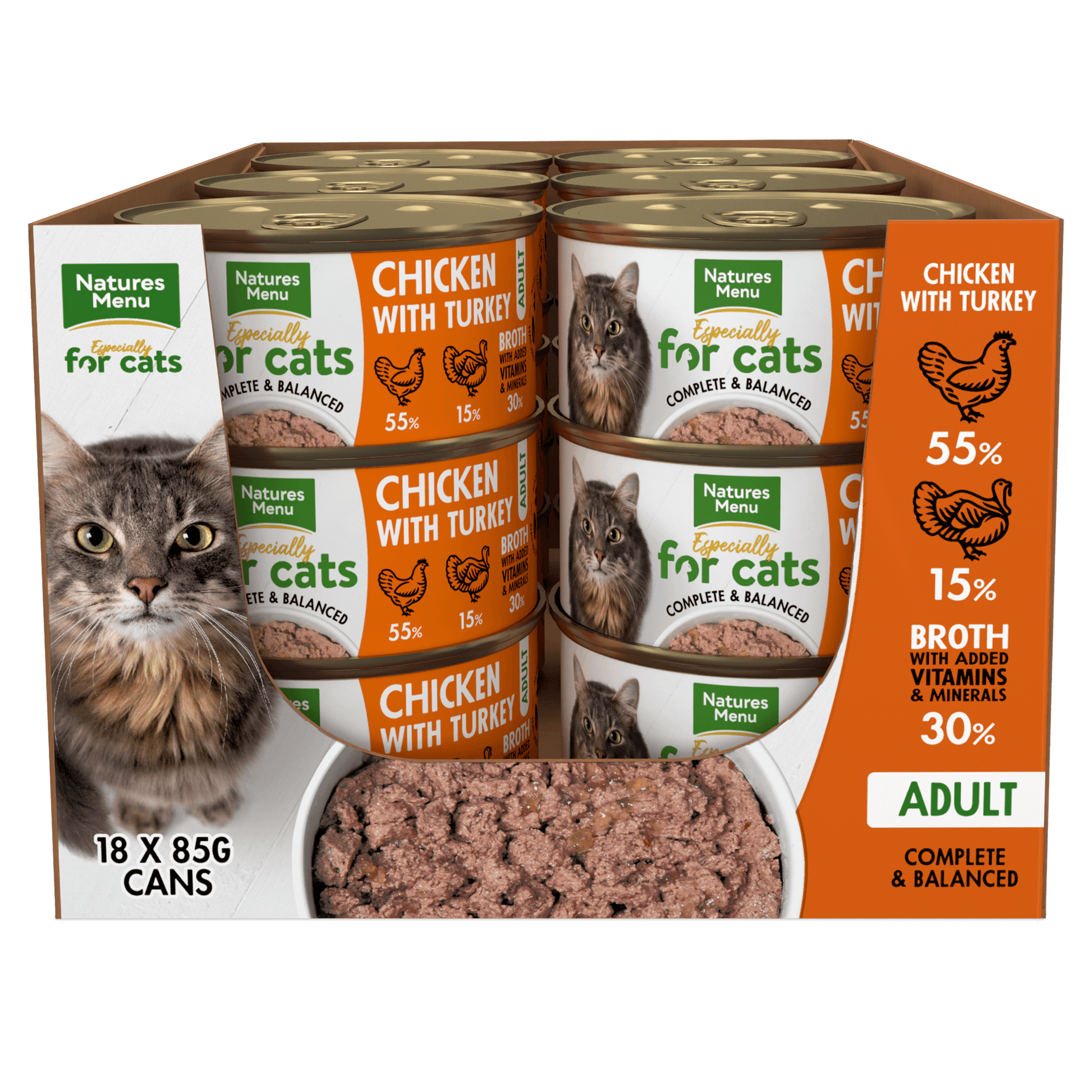 Natures Menu Cat Chicken & Turkey Tins 18x85g - North East Pet Shop Natures Menu