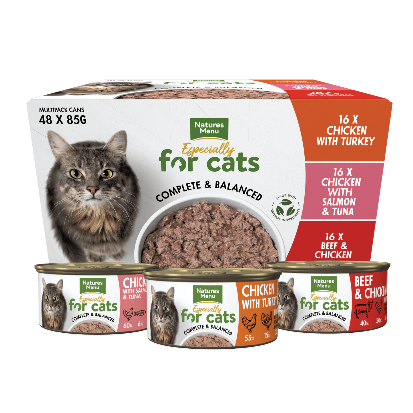 Natures Menu Cat Multipack Tins 48x85g - North East Pet Shop Natures Menu