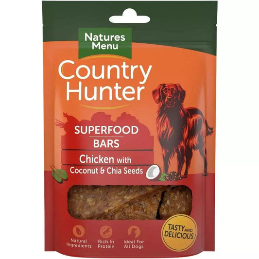 Natures Menu Country Hunter Chicken, Coconut & Chia Seeds Superfood Bars - North East Pet Shop Natures Menu