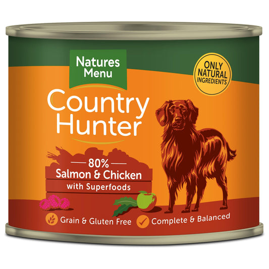 Natures Menu Country Hunter Dog Tins Sal&C 6x600g - North East Pet Shop Natures Menu