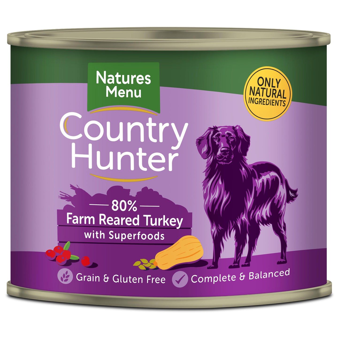 Natures Menu Country Hunter Dog Tins Turkey6x600g - North East Pet Shop Natures Menu