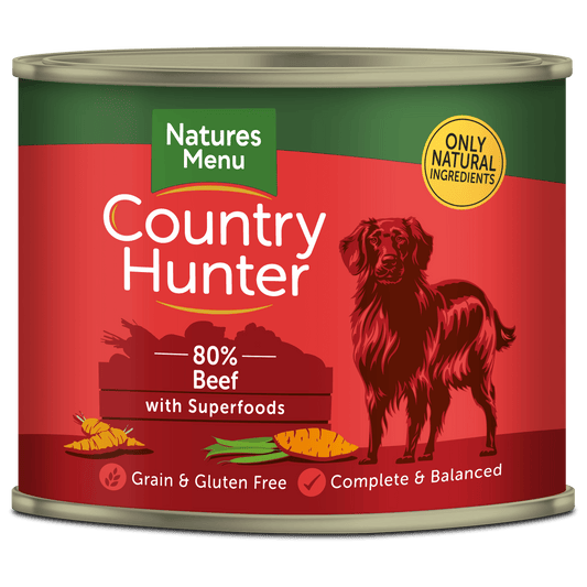 Natures Menu Ctry Hunter Dog Tins Beef 6x600g - North East Pet Shop Natures Menu