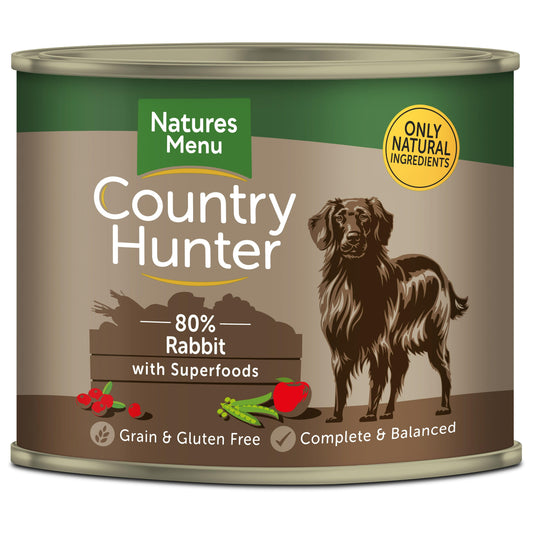 Natures Menu Ctry Hunter Dog Tins Rabbi 6x600g - North East Pet Shop Natures Menu