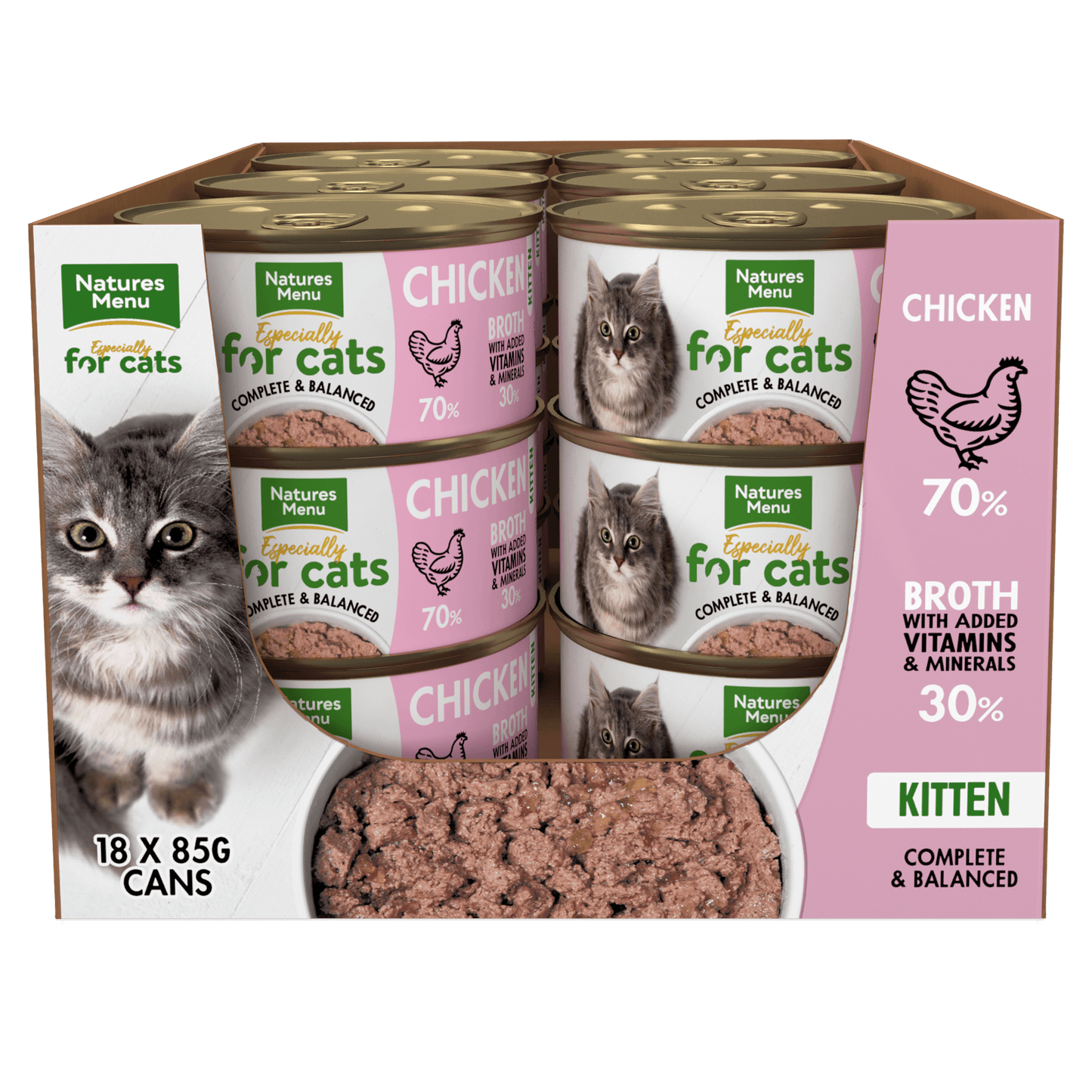 Natures Menu Kitten Chicken Tins 18x85g - North East Pet Shop Natures Menu