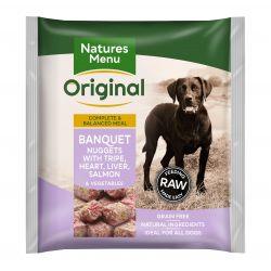 Natures Menu Original Banquet Nuggets with Tripe, Heart, Liver, Salmon & Vegetables, 1kg - North East Pet Shop Natures Menu