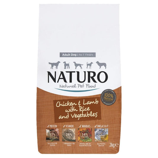 Naturo Adult Chicken & Lamb with Rice & Veg 2kg - North East Pet Shop Naturo