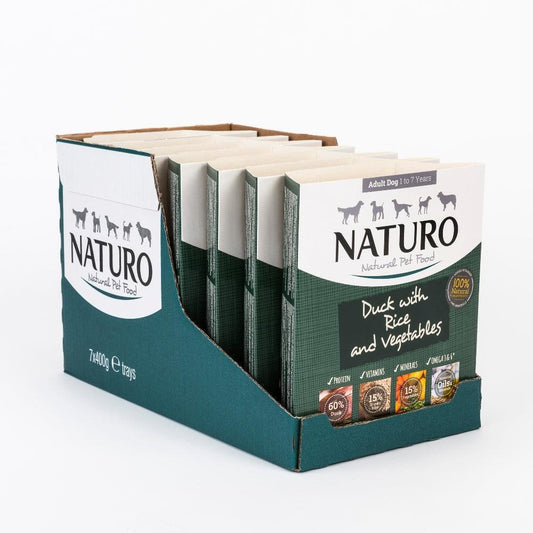 Naturo Adult Duck with Rice & Veg Trays 400g - North East Pet Shop Naturo