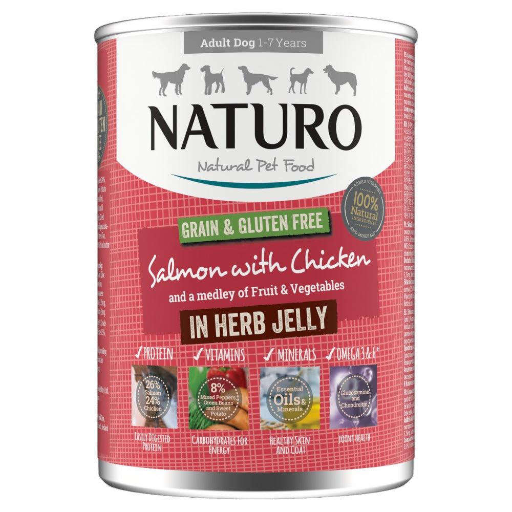 Naturo Adult GGF Salmon Jel Tin 12x390g - North East Pet Shop Naturo